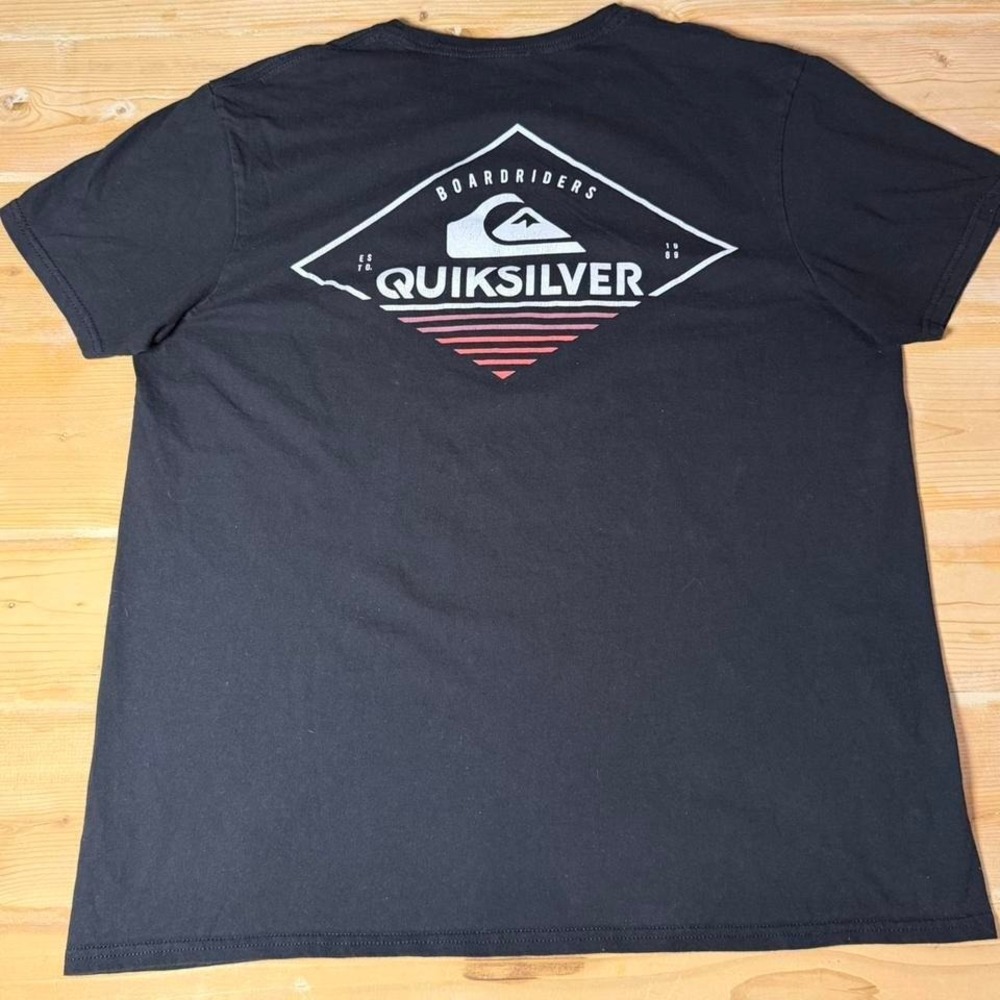 Quiksilver Mens Boardriders Graphic T-Shirt Black Regular Fit Large